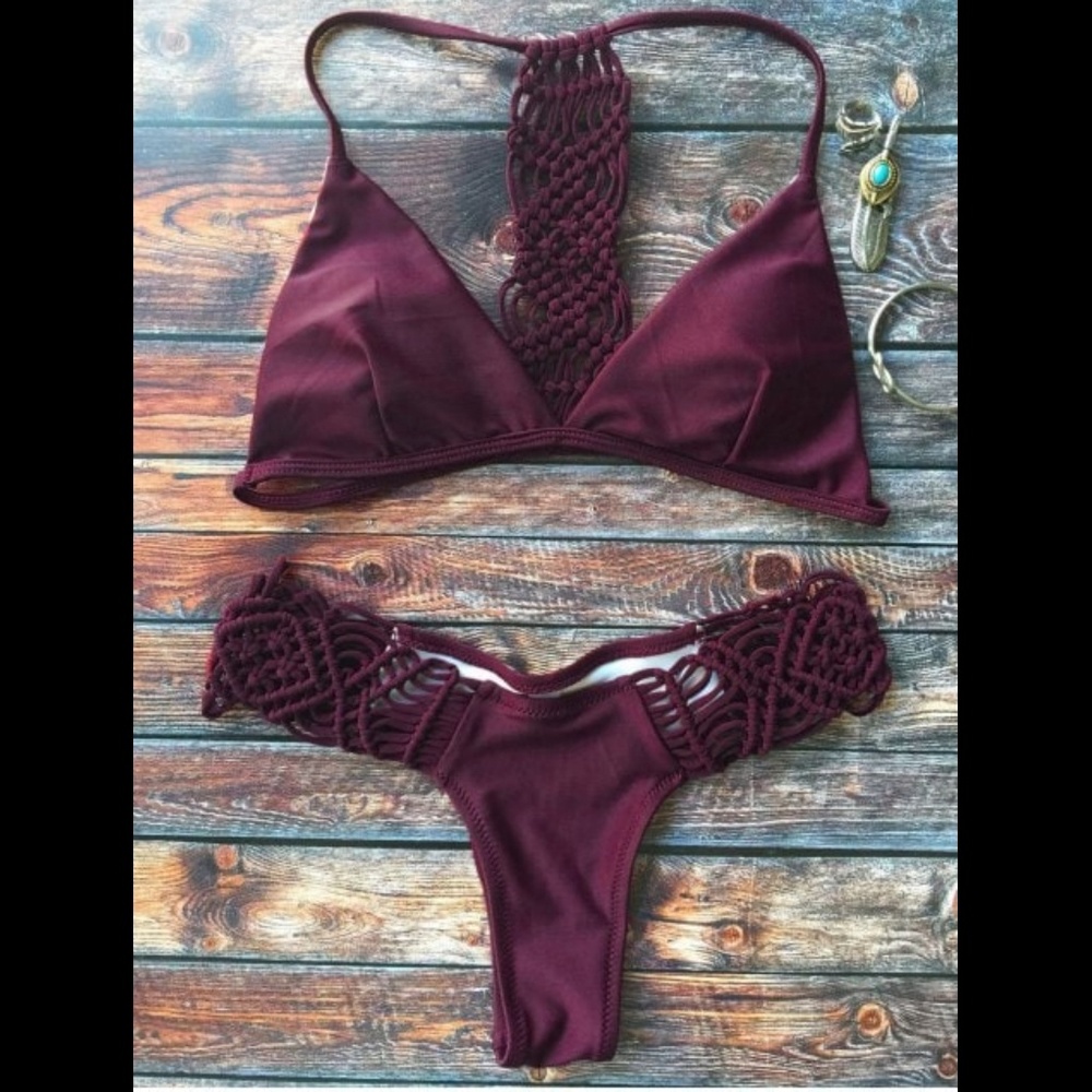 Maroon bathing suit